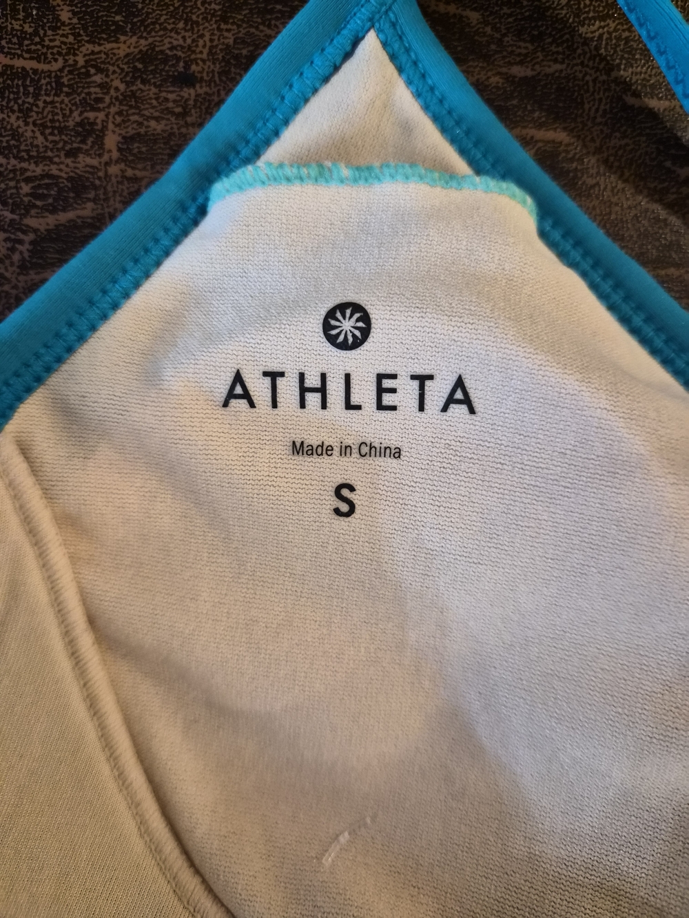 Athleta Teal Patterned Spaghetti-Strap Mini Dress - Picture 2 of 8